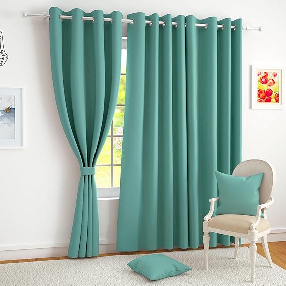 Home Blackout Door Curtains 7 Feet Set of 2